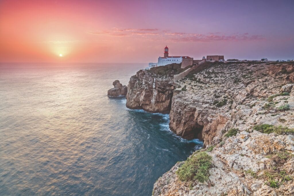 Cabo Sao Vicente Sagres Leuchtturm Algarve Portugal